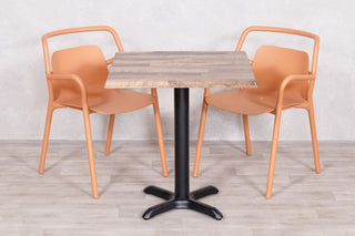 Rustic Maple Top Outdoor Café Table Set with Ibiza Chairs