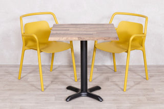 Rustic Maple Top Outdoor Café Table Set with Ibiza Chairs