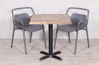 Rustic Maple Top Outdoor Café Table Set with Ibiza Chairs