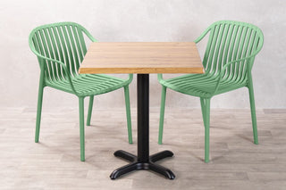 Aged Pine Top Outdoor Café Table Set with California Chairs