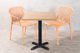 Aged Pine Top Outdoor Café Table Set with California Chairs