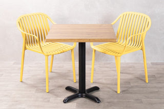 Aged Pine Top Outdoor Café Table Set with California Chairs