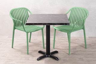 Alcantara Black Top Outdoor Café Table Set with California Chairs