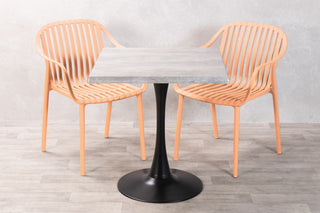 Cement Top Outdoor Café Table Set with California Chairs