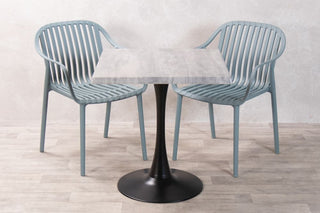 Cement Top Outdoor Café Table Set with California Chairs