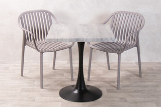 Cement Top Outdoor Café Table Set with California Chairs