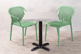 Cement Top Outdoor Café Table Set with California Chairs