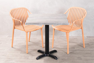 Cement Top Outdoor Café Table Set with California Chairs