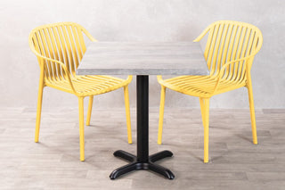 Cement Top Outdoor Café Table Set with California Chairs