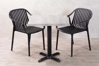 Cement Top Outdoor Café Table Set with California Chairs