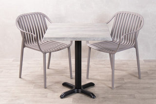 Cement Top Outdoor Café Table Set with California Chairs