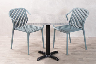 Cement Top Outdoor Café Table Set with California Chairs