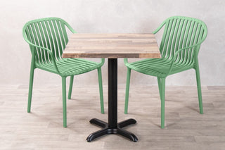 Rustic Maple Top Outdoor Café Table Set with California Chairs