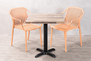 Rustic Maple Top Outdoor Café Table Set with California Chairs