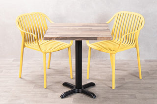 Rustic Maple Top Outdoor Café Table Set with California Chairs