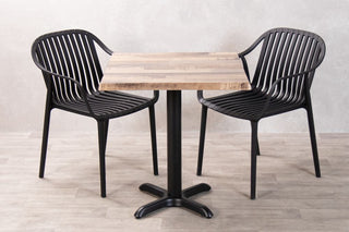 Rustic Maple Top Outdoor Café Table Set with California Chairs