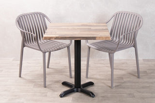 Rustic Maple Top Outdoor Café Table Set with California Chairs