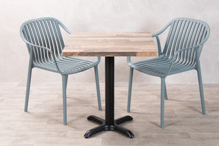 Rustic Maple Top Outdoor Café Table Set with California Chairs