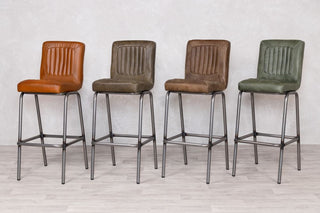 Jenson Distressed Leather Bar Stools