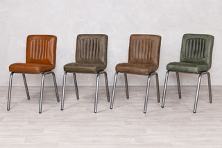 Jenson Distressed Leather Dining Chairs