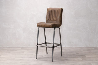 Jenson Distressed Leather Bar Stools