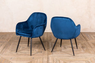 lakeside blue velvet dining chair