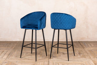 lakeside blue velvet stool