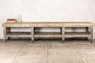 large wooden display table