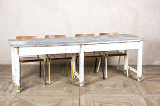 large zinc top table