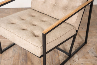 leather button back chair