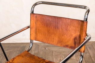 leather metal chair