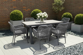 Milano Dining Table with 6 Monza Chairs Outdoor Set