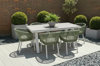 Milano Dining Table with 6 Milano Chairs Outdoor Set