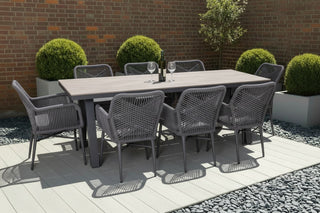 Milano Dining Table with 8 Monza Chairs Outdoor Set