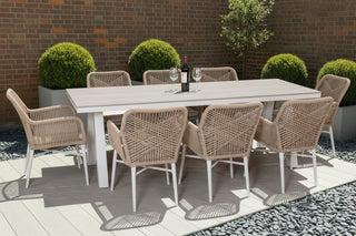 Milano Dining Table with 8 Monza Chairs Outdoor Set