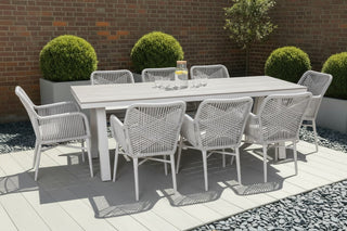 Milano Dining Table with 8 Monza Chairs Outdoor Set