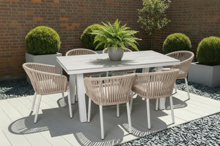 Milano Dining Table with 6 Milano Chairs Outdoor Set