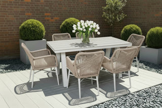 Milano Dining Table with 6 Monza Chairs Outdoor Set