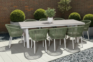 Milano Dining Table with 8 Milano Chairs Outdoor Set