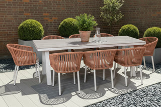 Milano Dining Table with 8 Milano Chairs Outdoor Set