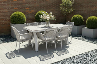 Milano Dining Table with 6 Monza Chairs Outdoor Set