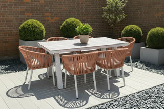 Milano Dining Table with 6 Milano Chairs Outdoor Set