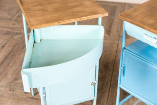 light blue swing out drawer bedside cabinet
