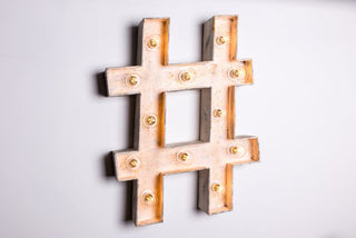 light up hashtag sign