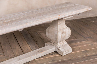 limed dining bench