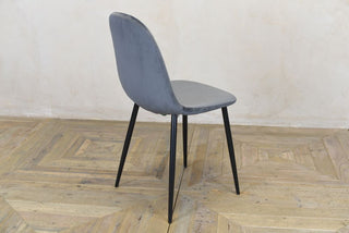 grey velvet chair