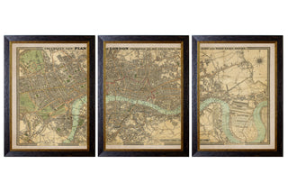Vintage Style Framed Map Print Range