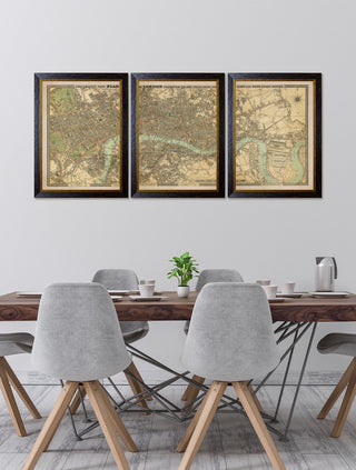 Vintage Style Framed Map Print Range