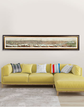 Vintage Style Panoramic View Framed Art Range