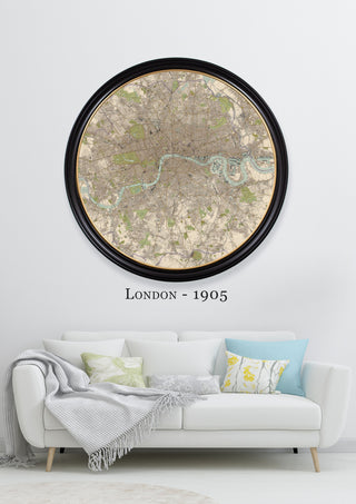 Vintage Style Framed Map Print Range